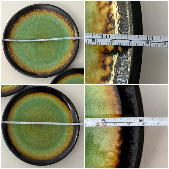 2 x Over and Back Metropolitan Stoneware Crackle Blue Green Brown Plates - Picture 12 of 16